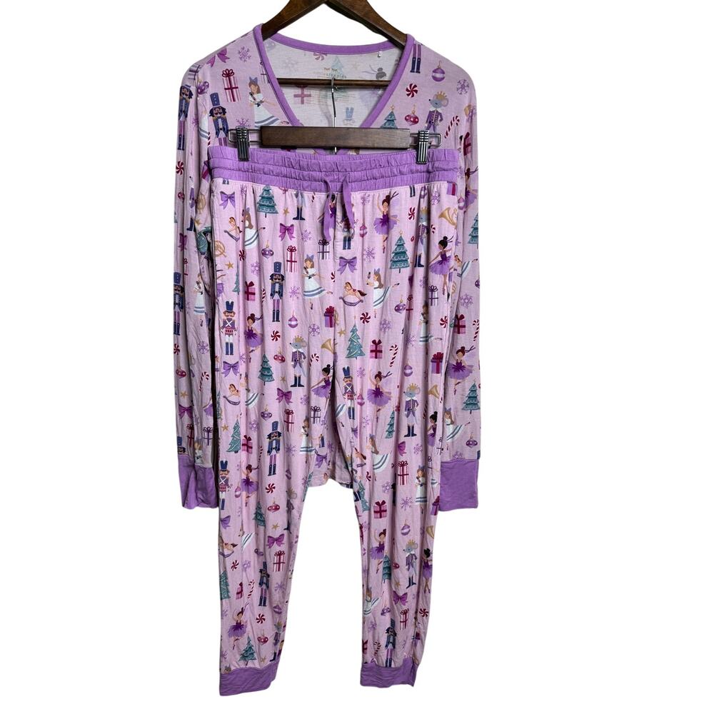 Little Sleepies Nutcracker Christmas Bamboo Pajama Set Pink Purple M
